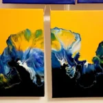 pintura abstracta en triptico