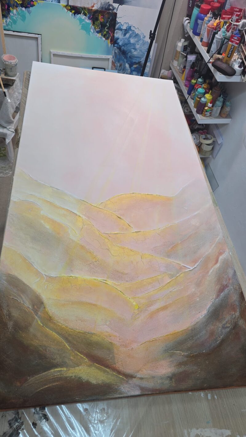 Amanecer en la Montaña Rosa 140 x 70 cms - Imagen 2
