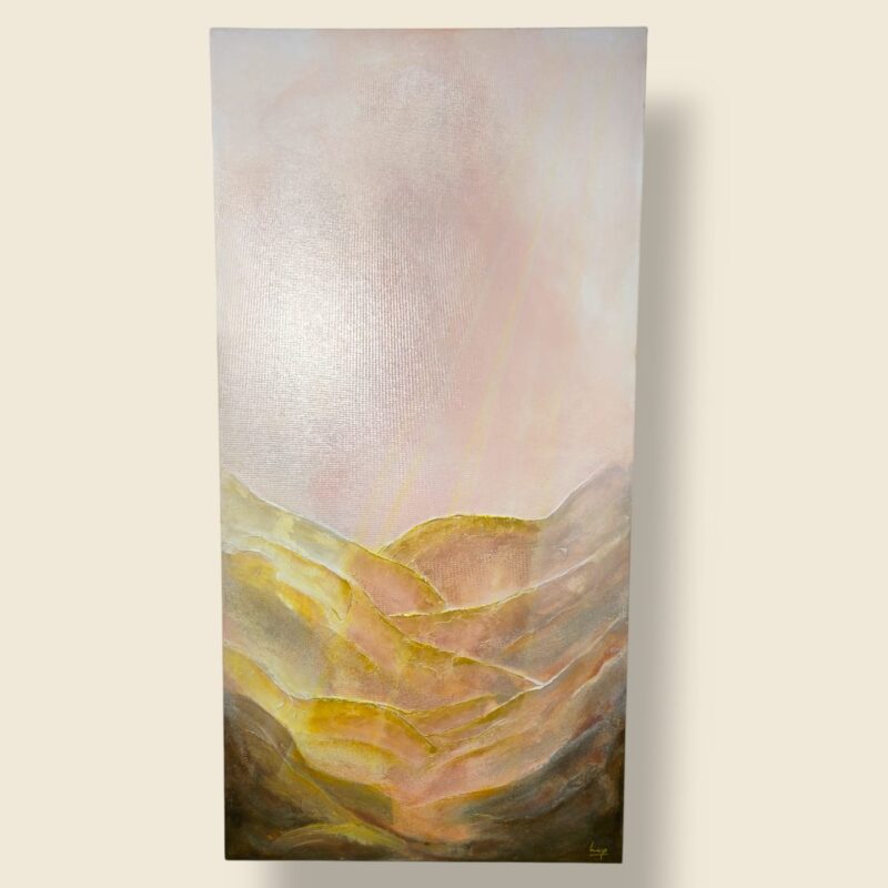 Amanecer en la Montaña Rosa 140 x 70 cms
